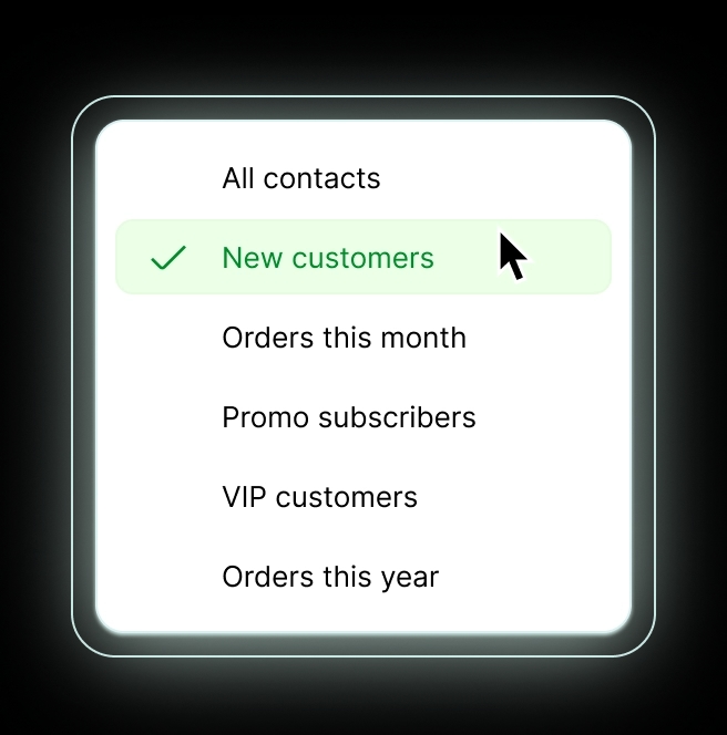 A cursor selects a right list.
