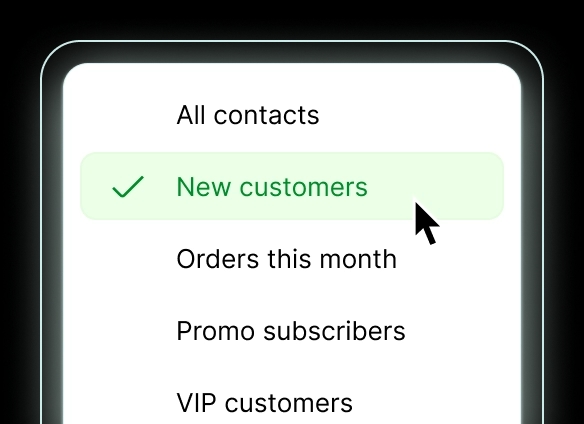 A cursor selects a right list.