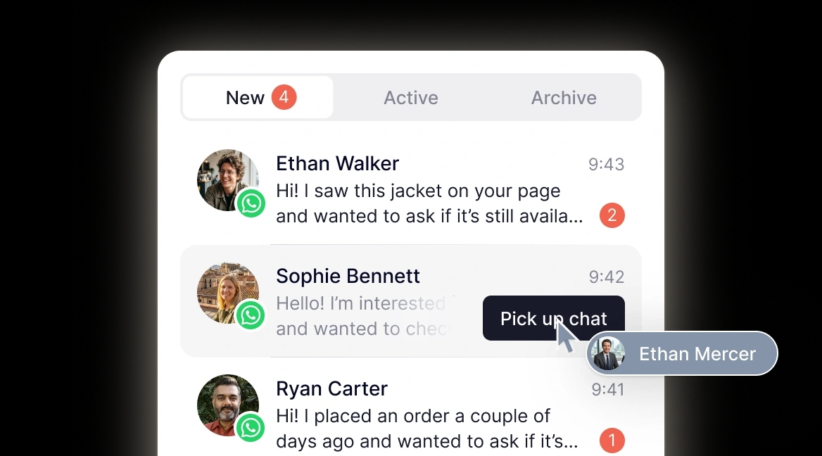 See who picked up each conversation