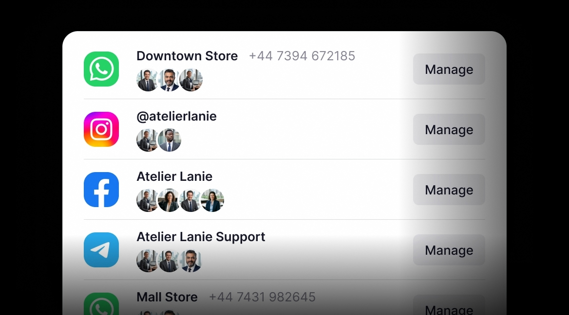 Multiple accounts and channels in one interface