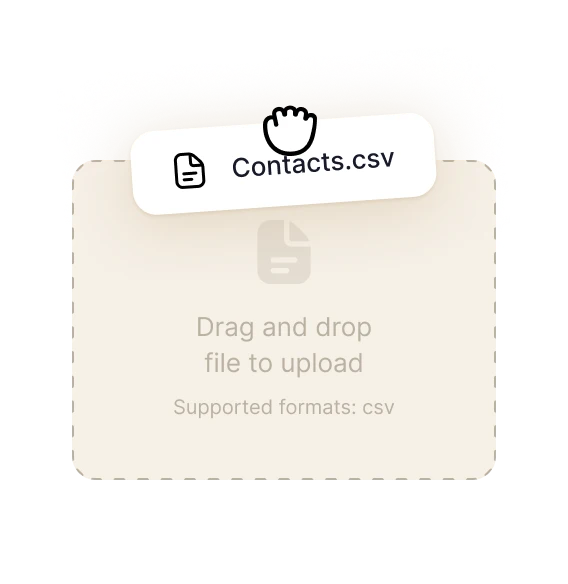 Contact import interface for a bulk WhatsApp messaging campaign.